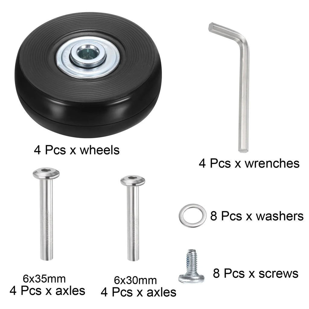 Replacement Suitcase, for 17 Uxcell Black, 0.7" 2 x x mm/2" Luggage Set 51 Wheels