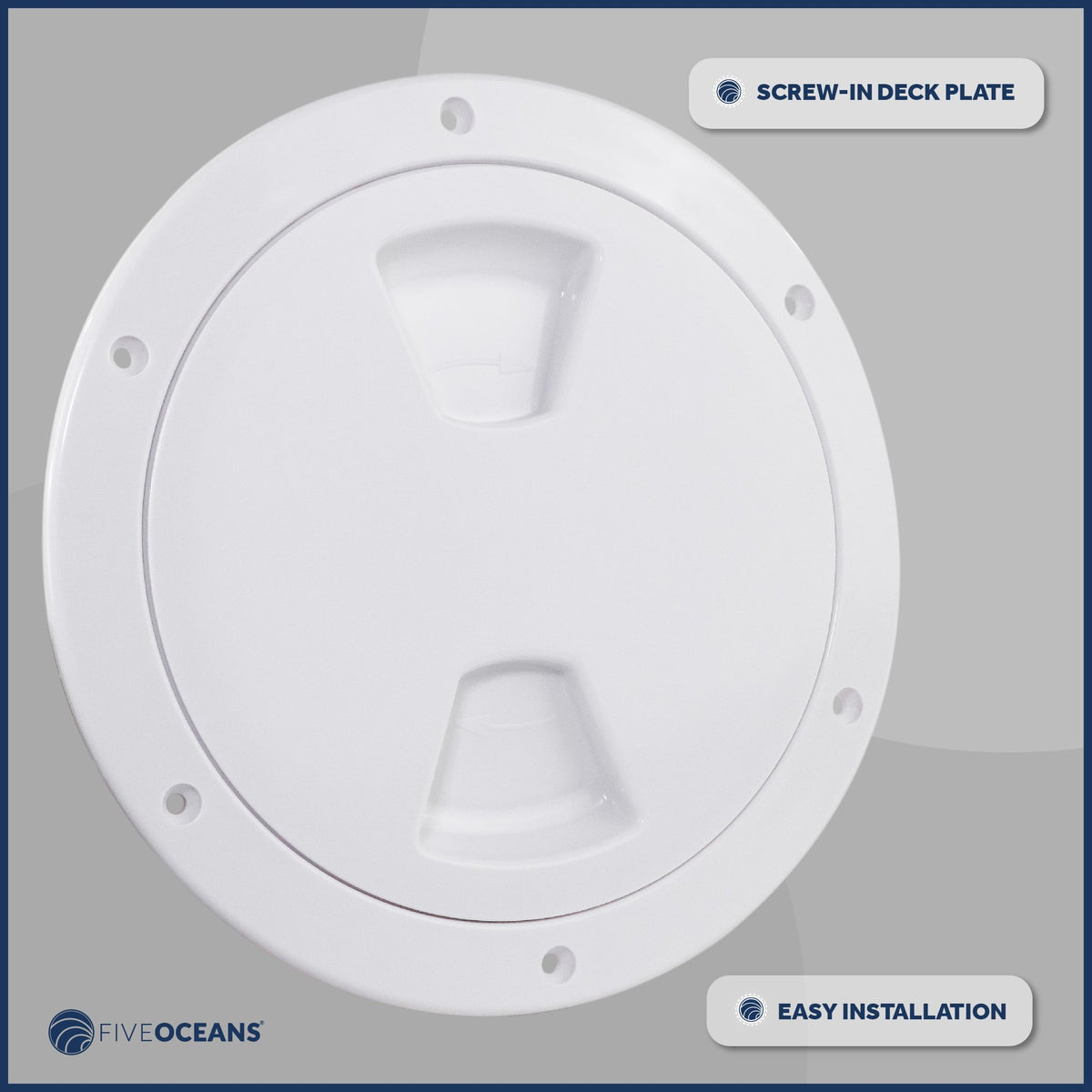 UV-Resistant Detachable and Boat, Inspection for Fishing Marine Caravan FO4467 Boat, Cover Pontoon, White Storage Hatch, Hatch - Deck Plastic, Five RVs, Bag, Bass Oceans 6" Plate Round Boat with ABS