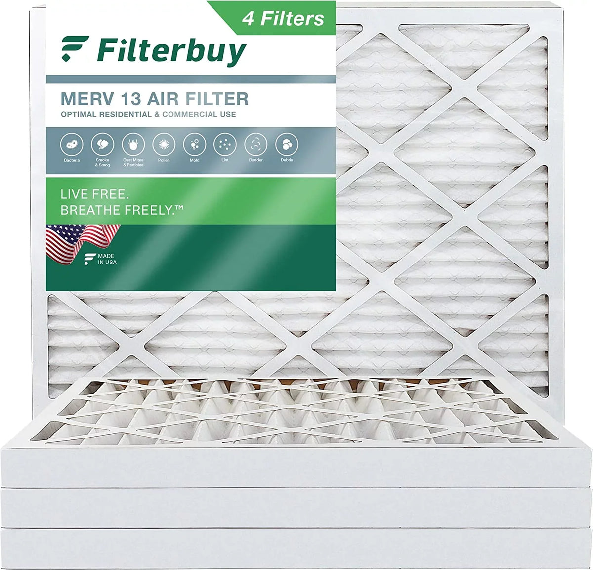 (4-Pack) Filters HVAC MERV 10x16x2 Pleated Filterbuy Air Furnace 13 AC