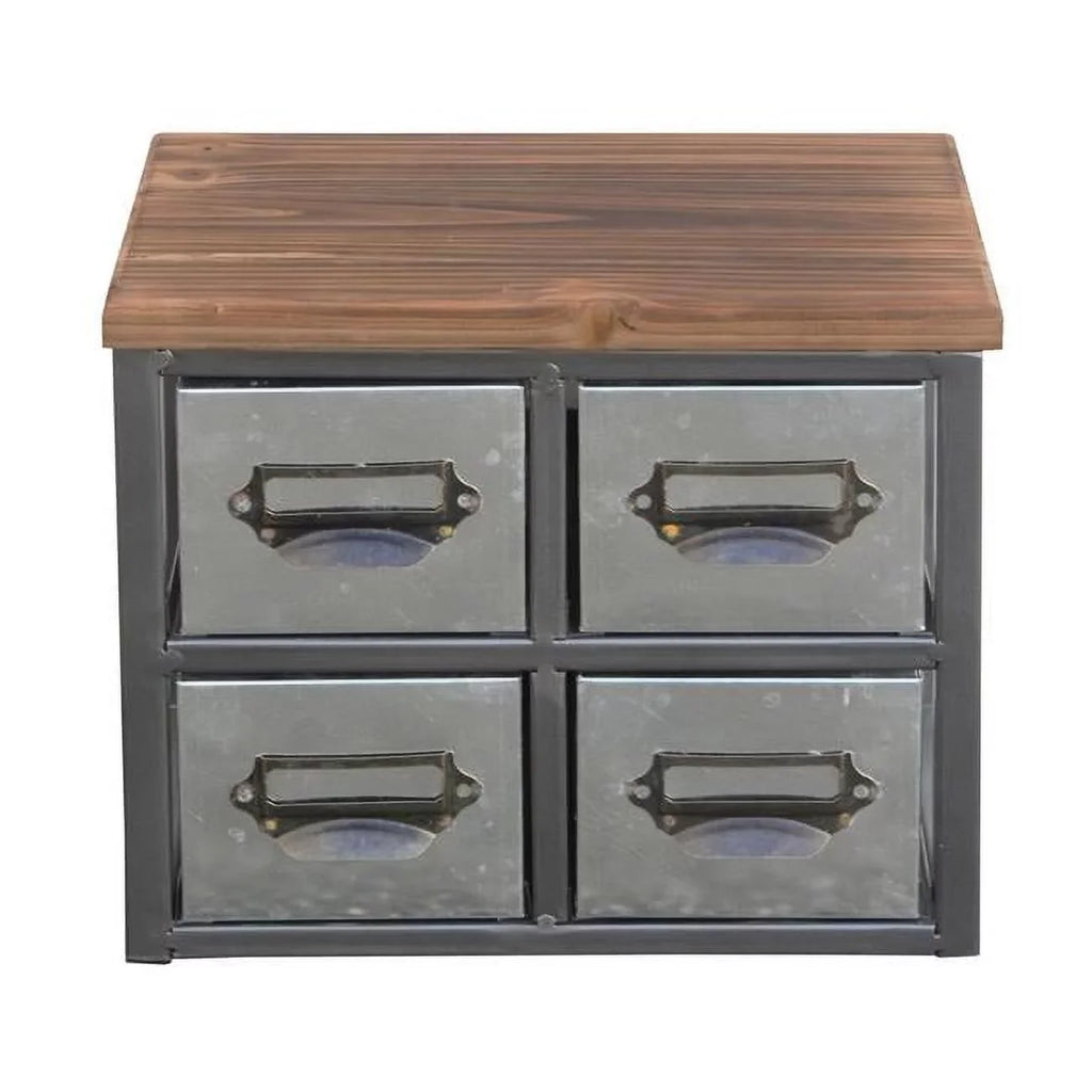 Vertical Organizer Drawer Top 4627 Frame & Wood Short Handle Galvanized - Metal Label Cheungs Scoop 4 with