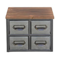 Vertical Organizer Drawer Top 4627 Frame & Wood Short Handle Galvanized - Metal Label Cheungs Scoop 4 with