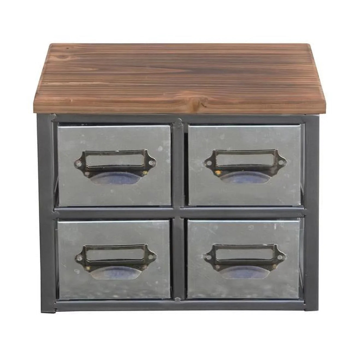 Vertical Organizer Drawer Top 4627 Frame & Wood Short Handle Galvanized - Metal Label Cheungs Scoop 4 with