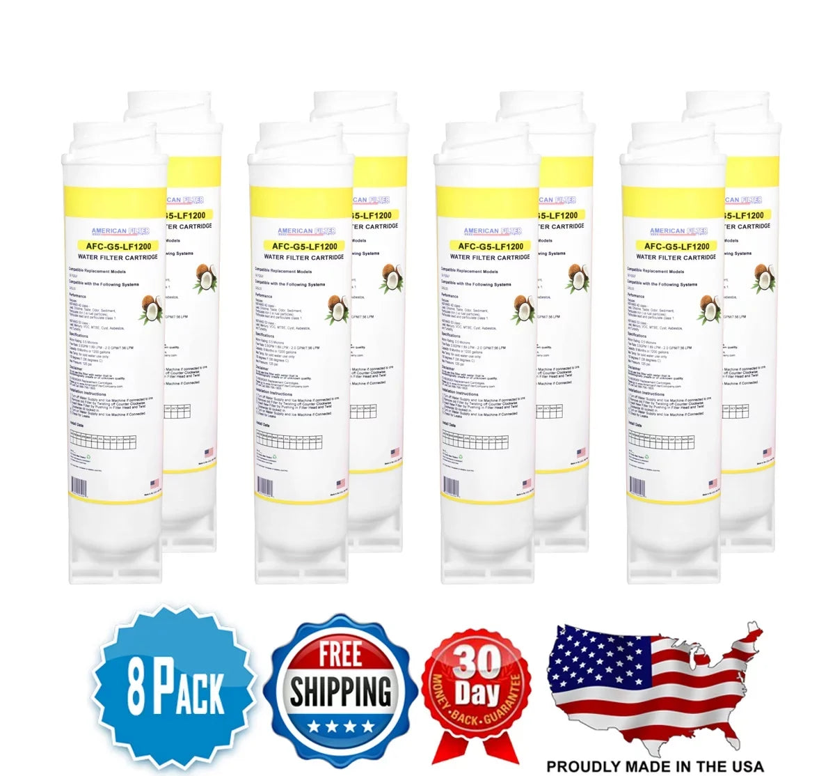 # U.S.A. Compatible , - AFC AFC-G5 in 8 Water Brand GE® - with Model GXRLQ , , Filters Made Filters