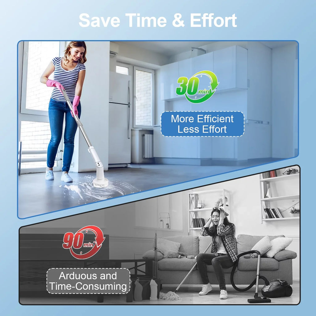 Scrubber, Bathroom Tile, Brush, Spin Bathtub, Replaceable Electric Cleaning Fixdono Scrubber 6 Cordless Cleaning for Floor Heads