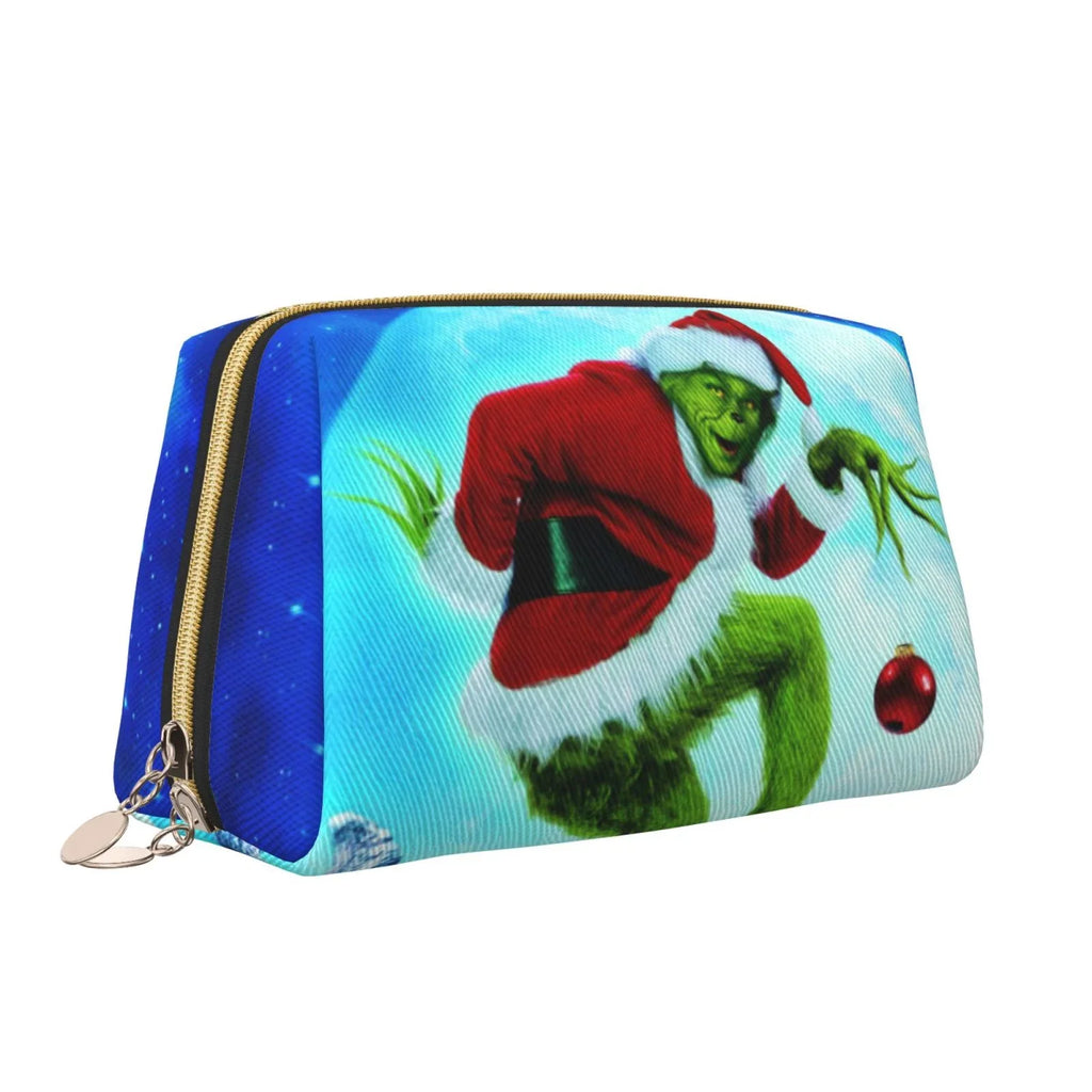Makeup Storage Travel The Toiletry Portable Bag Gift Christmas Purse Cosmetic Stole Organizer Grinch Leather Bag Pouch How