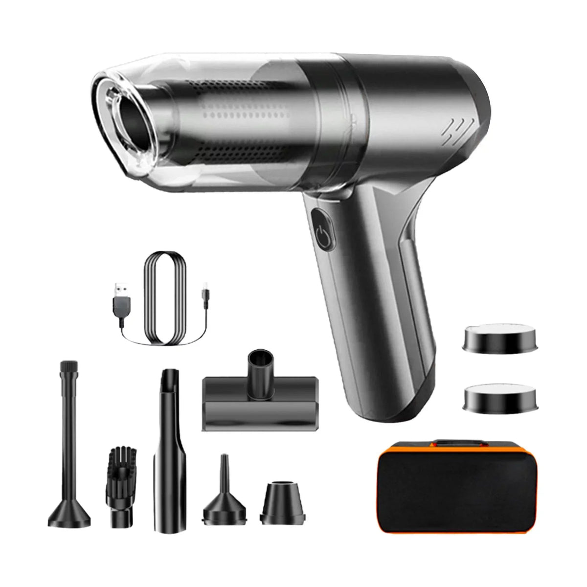 Cordless with Compact Bag Brush gray Portable Floor Handheld bag with with Vacuum Storage