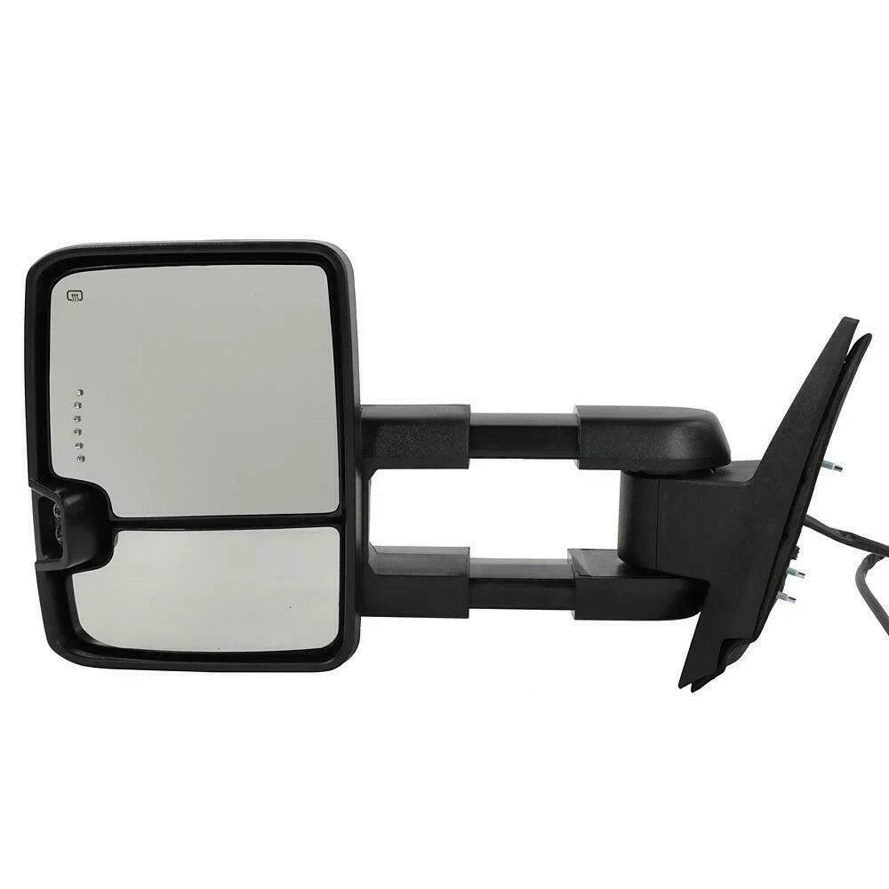 Mirrors Chevrolet GMC LED Power Towing Chrome Signal&Backup Teledu Heated Lamp For