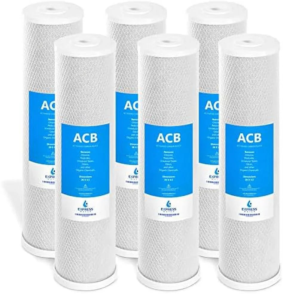 filter large carbon house 5 water whole pack acb filter filtration water filter 20” x 4.5” inch filter water 6 capacity activated block micron replacement