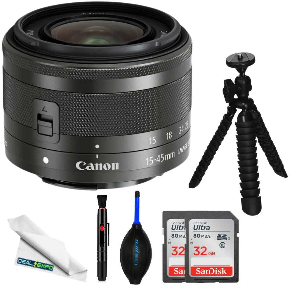 f/3.5-6.3 DealExpo STM IS EF-M Basic 15-45mm Canon Lens Bundle - (Graphite)