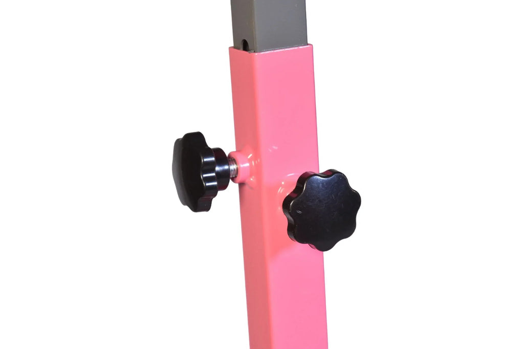 Junior for Gymnastics Training Gym Horizontal 5 FT HD Bar, Bar Expandable Bar to Kip Legs Gymnastic Balançoire Training Equipment 3 BAR Adjustable Strong FT Home Bar Height PINK Curved Gymnastics Kids