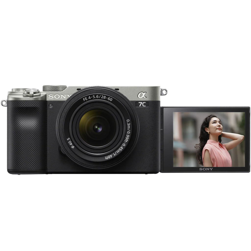 Alpha with + Body Macro Filters 28-60mm Bundle + + with + Frame a7C Silver Sony Extra ILCE7CL/S Gear Lens Flash 7C F4-5.6 Kit Battery Mirrorless Case & Accessories Telephoto + Deco Full Camera Lenses