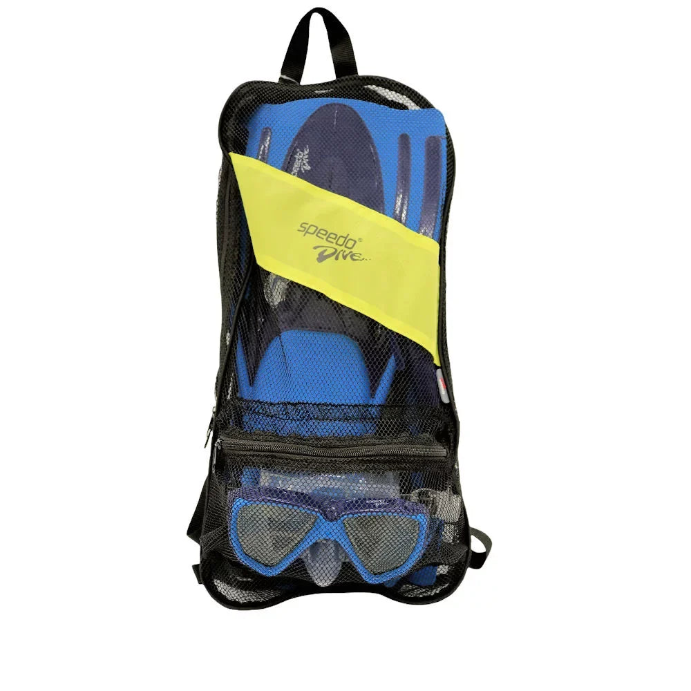 '+ Snorkel Size Adult Mask Fin Bag + Hydroscope w/Carry Speedo 9-13 L/XL Shoe Set