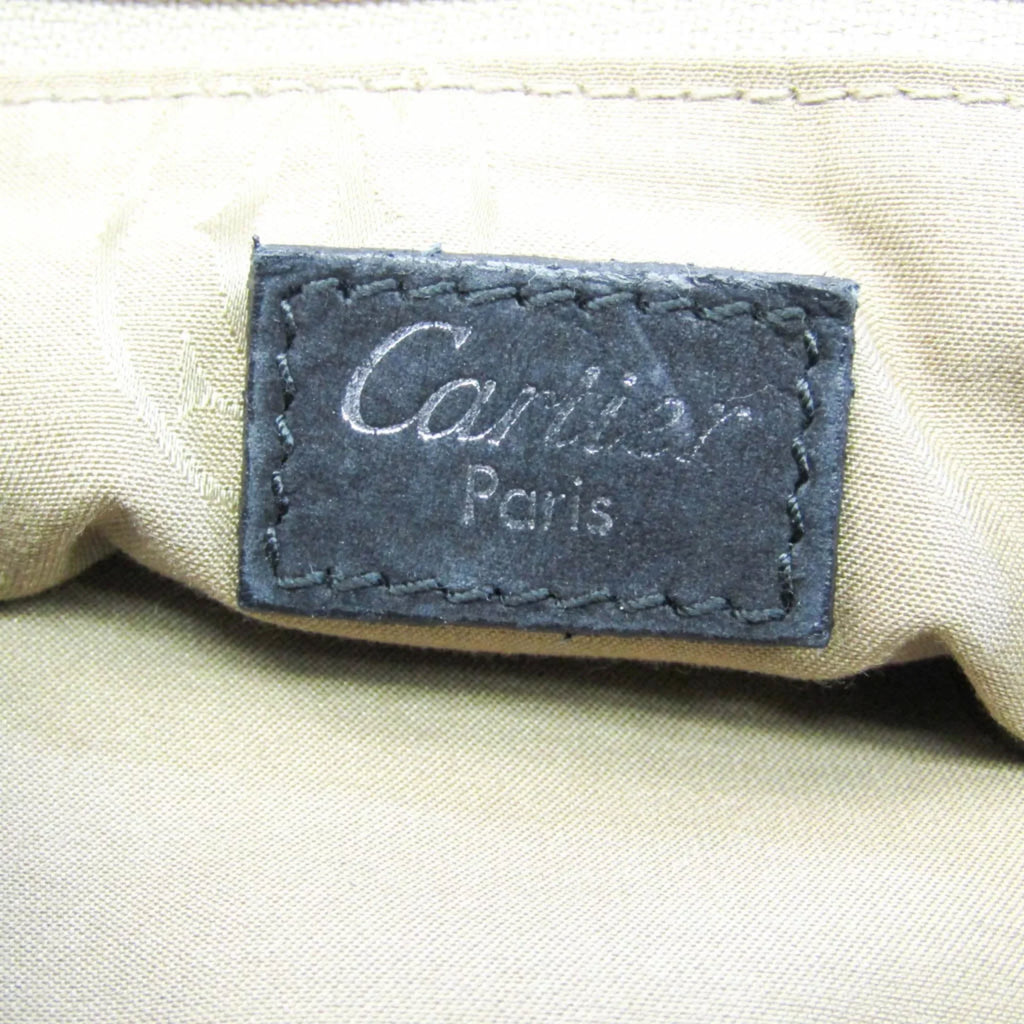 L1000928 Suede,Leather Snake (Good) Cartier Pre-Owned Handbag,Shoulder Marcello Bag Water Black Women's