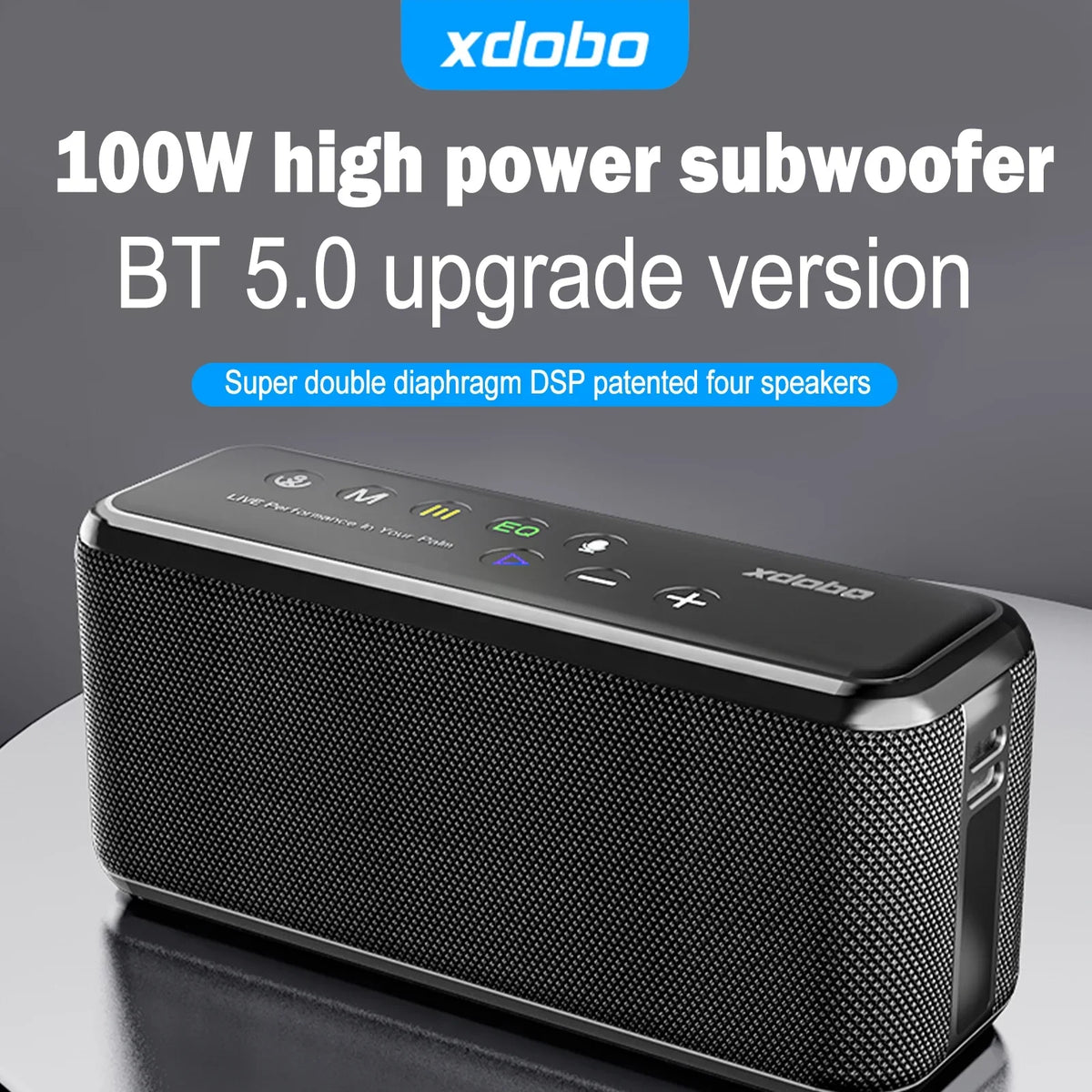 BT5.0 Long IPX5 Portable TF Anself Features, with Waterproof USB Sound, Support, Drive - XDOBO Technology Card Wireless Subwoofer Playtime X8 MAX Portable Speaker AUX Flash Speaker and HiFi