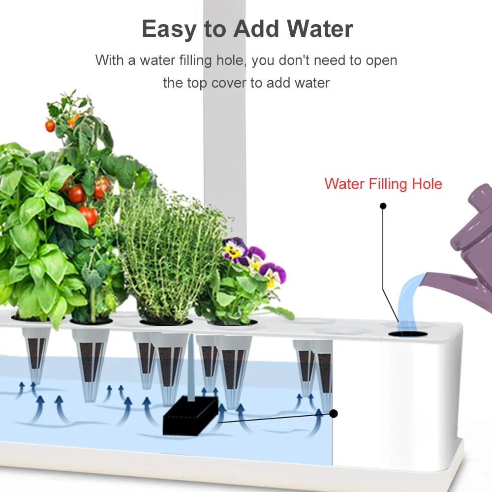 Pods Home Lights 2L Smart 9 Office Water Growing Smart Kit Automatic LED Pump Tank 15W Garden with System Kitchen Grow Adjustable Timing Indoor for Hydroponics Height Leyfeng Herb Water
