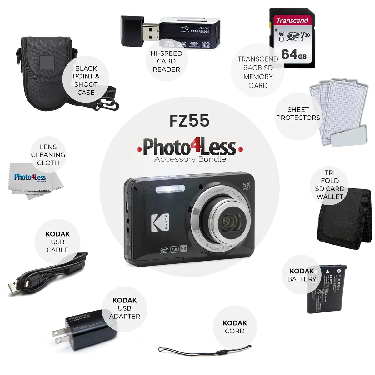 Digital + Camera PIXPRO Accessories Kodak FZ55 (Black)