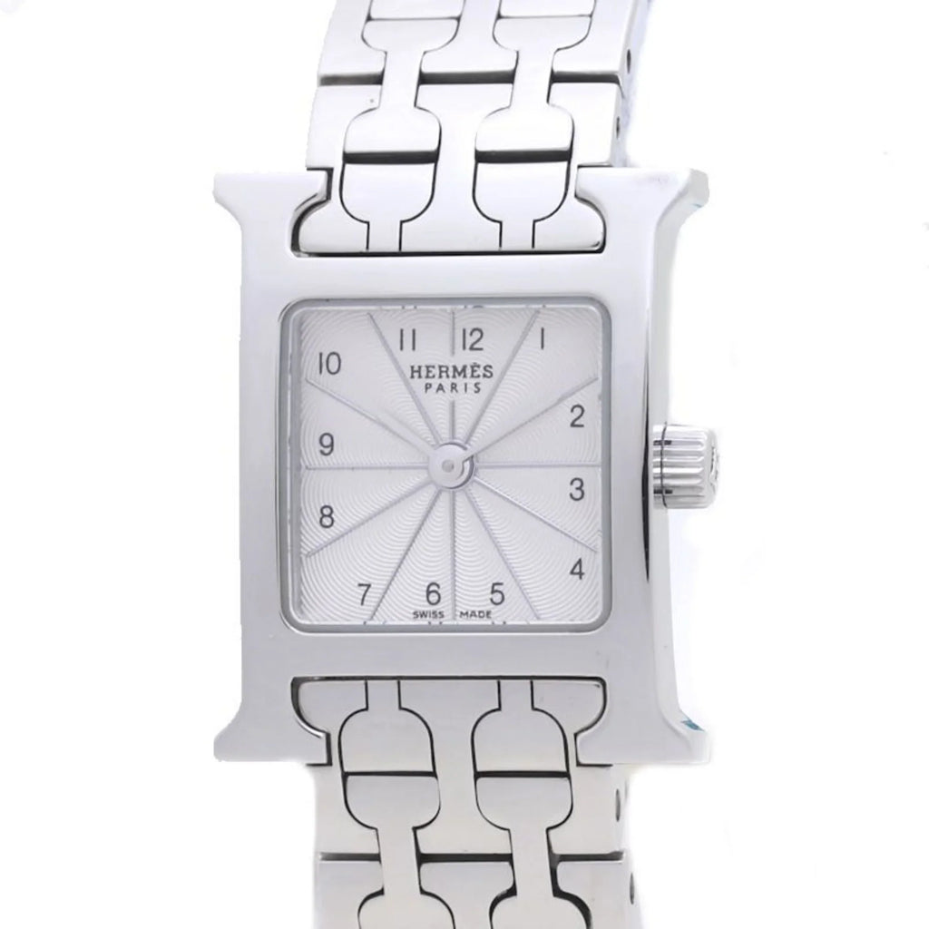 Stainless HH1.110.260 Mini H 39260 4835 141002W100 HERMES Watch Ladies Steel Pre-Owned (Good)