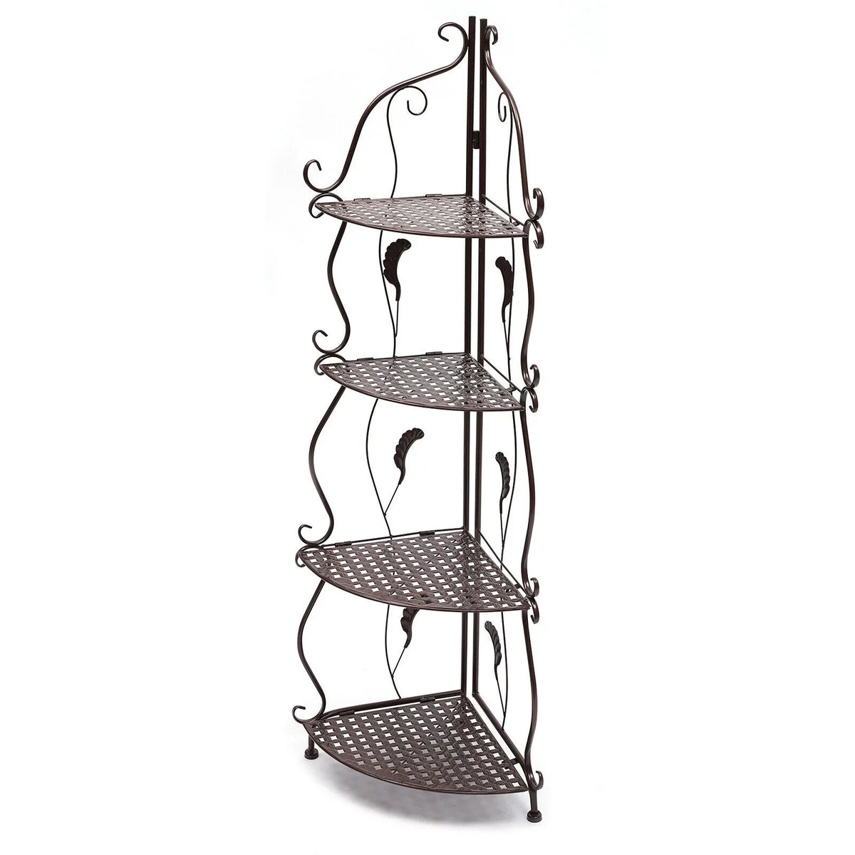 4-Tier Plant Shelf Stand Folding Balcony Storage Flower Rack Corner Pot