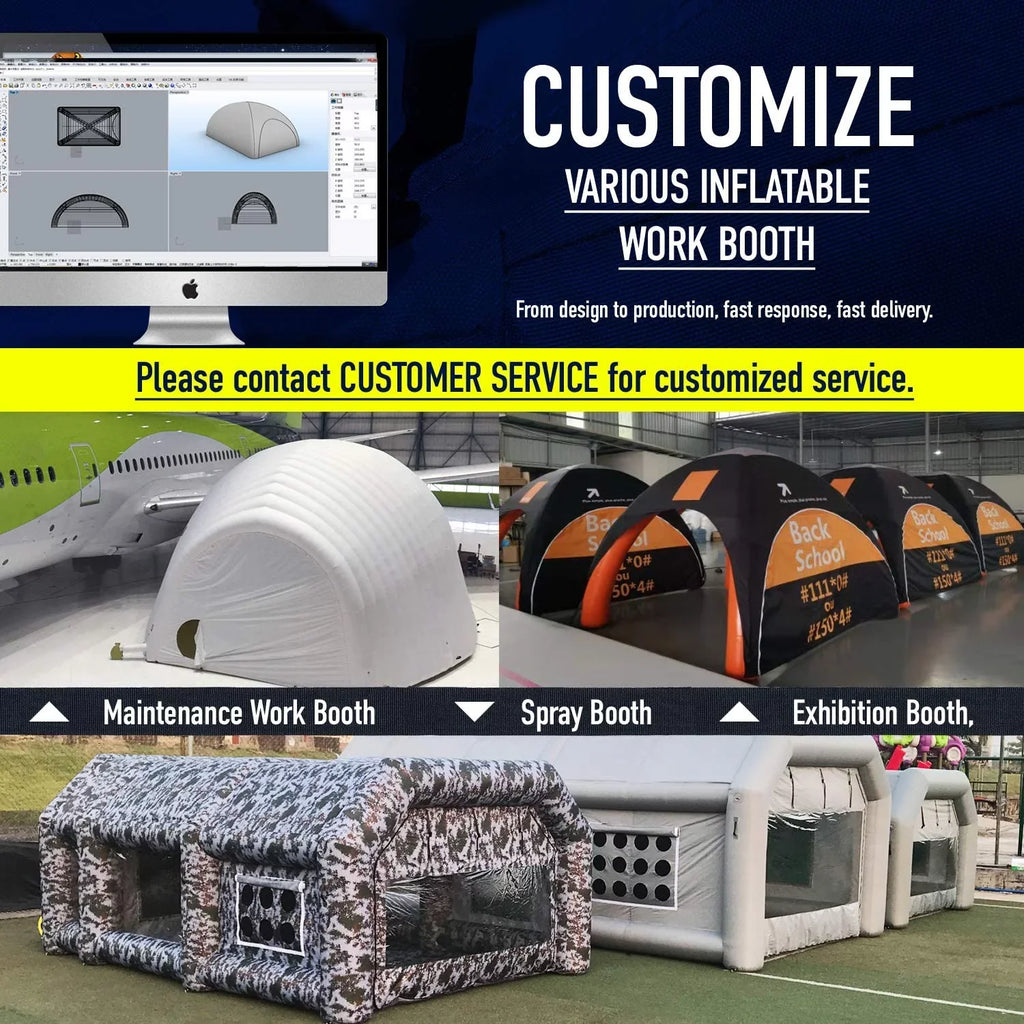 Paint Booth Inflatable Booth Booth Portable Inflatable 23x13x8.5Ft Spray Painting Sewinfla with Blowers Professional Car