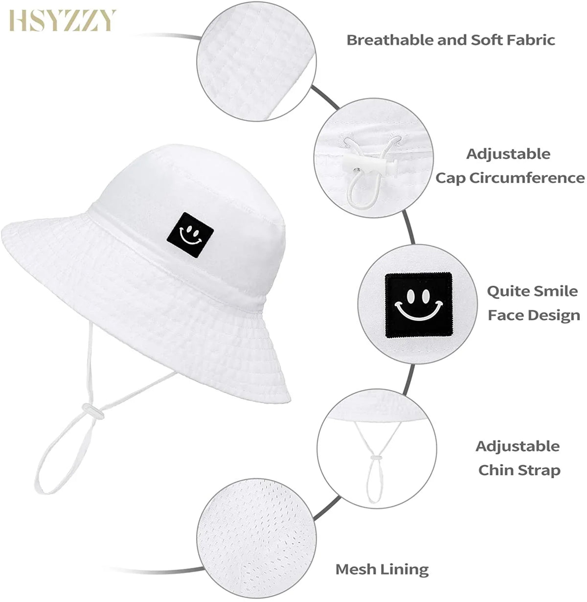 Beach Toddler hat Nice UPF Baby Protective Sun Face Sun Cap Girl for Baby Smile Bucket 50+ Adjustable boy hat Hat