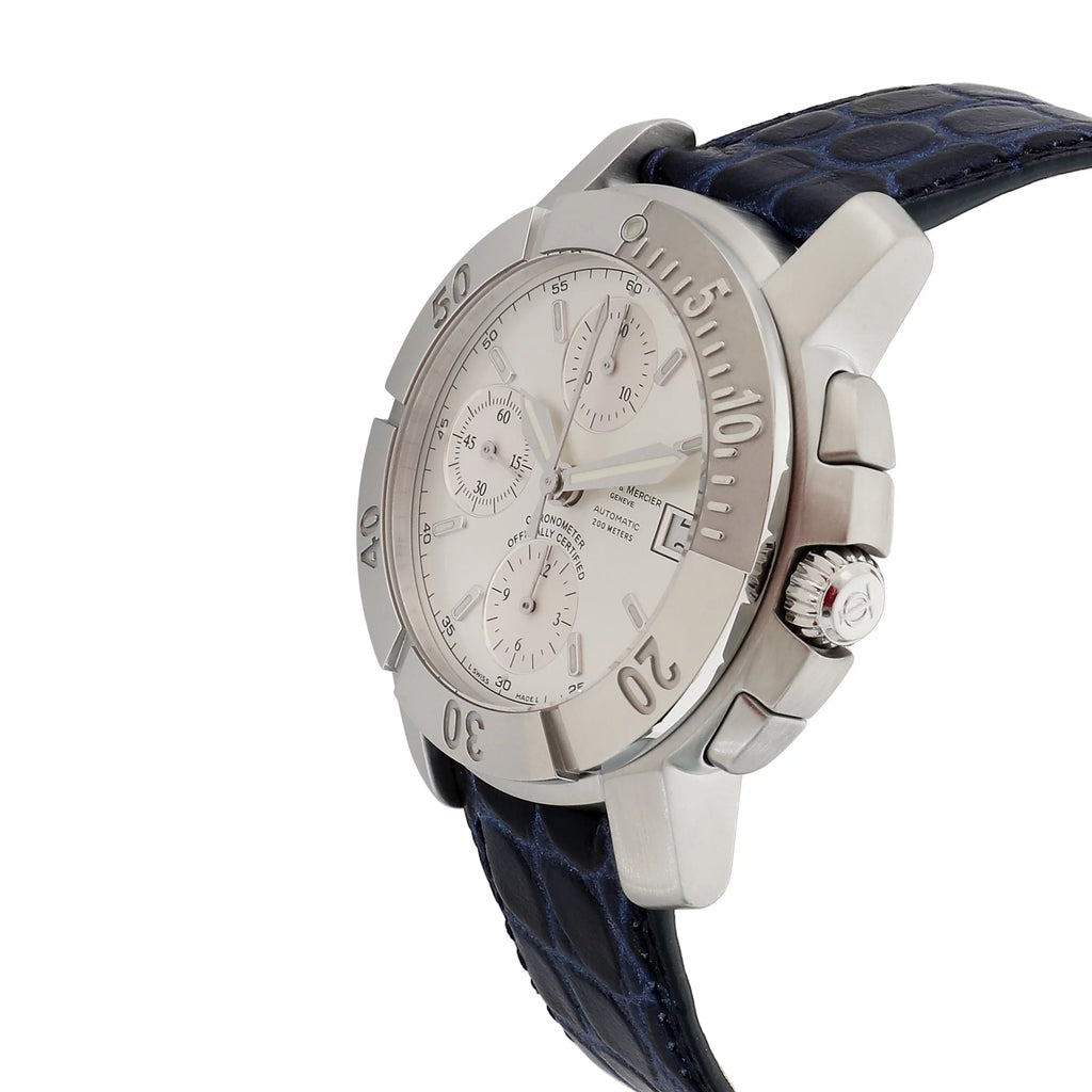 Mercier Pre-Owned 65366 Chrono & Stainless Baume Steel Capeland in Watch Men's