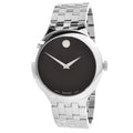 Watch 0607415 Dial Unisex Black Veturi Silver Tone Case Movado