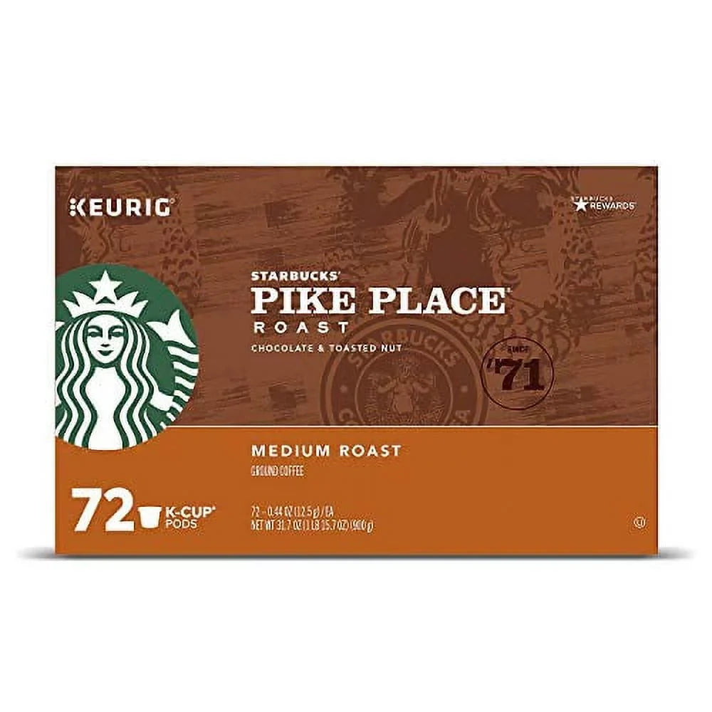 boxes Portion of (3 Place Packs 72 K-Cups) for Brewers, 24 Roast Count Keurig Pike K-Cup Coffee Starbucks