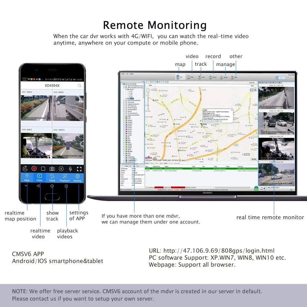Mini MDVR Large HD Angle Car JOINLGO Mobile Camera System View for Car Recorder Screen Cameras Remote DVR 1080P on with Phone Video Backup WiFi PC DVR Vehicle GPS Truck/RV/Bus 4G 8-CH Monitor AHD 10"