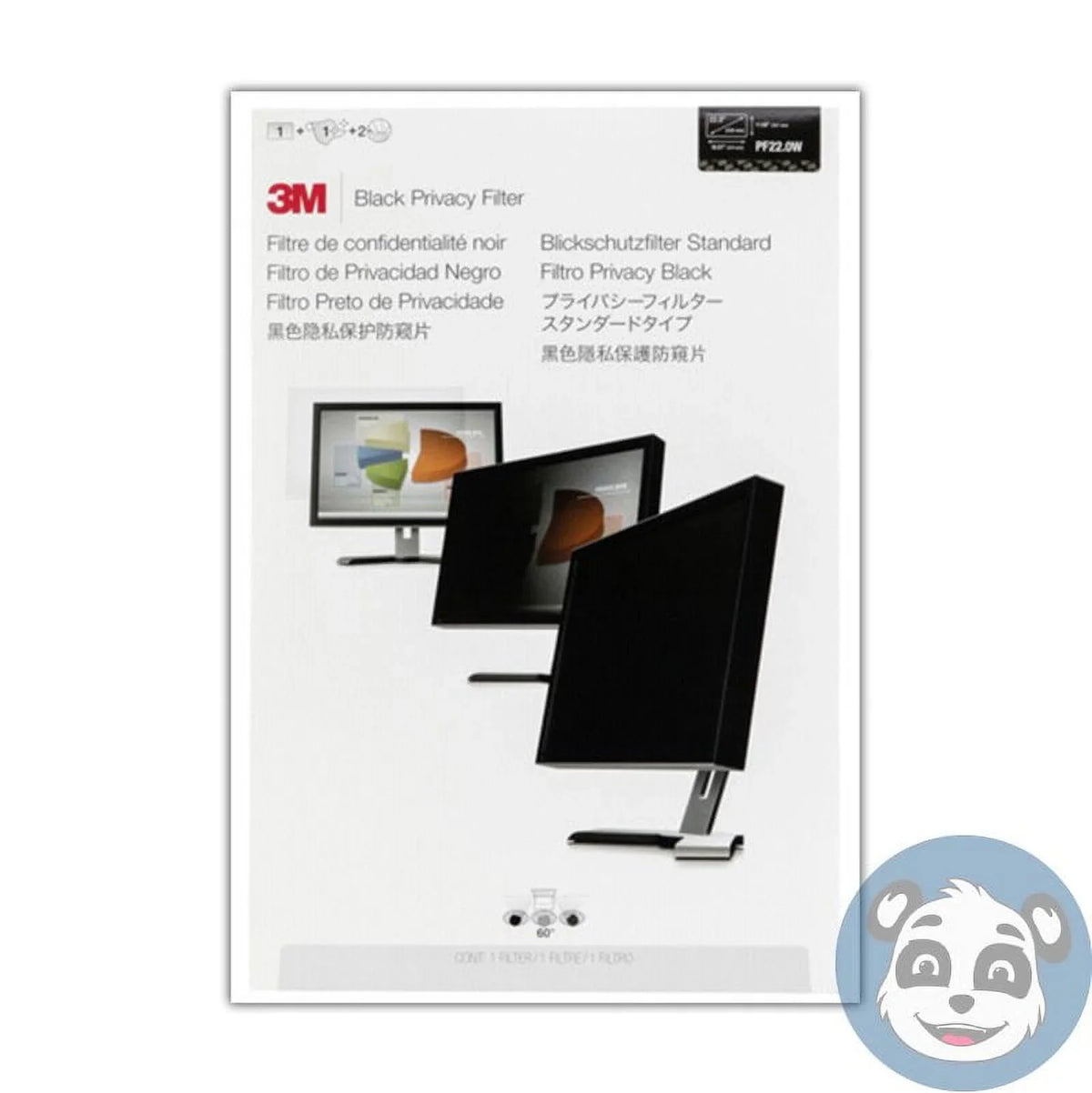 Matte, - Filter, 22-in. 3M For Black Widescreen Glossy, Privacy Monitor PF220W1B
