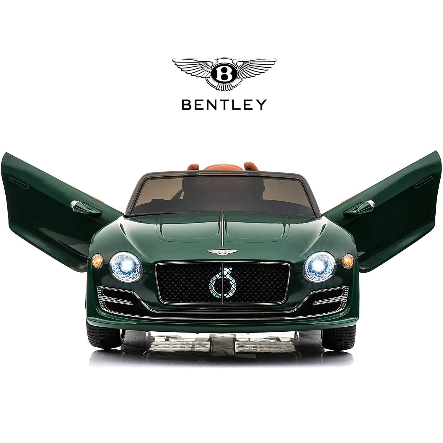 on Age Car Licensed Ride Boys 3+, Official Electric Remote Girls Ride for Music, with Car, Control, Car LISUEYNE on Bentley 12V Green