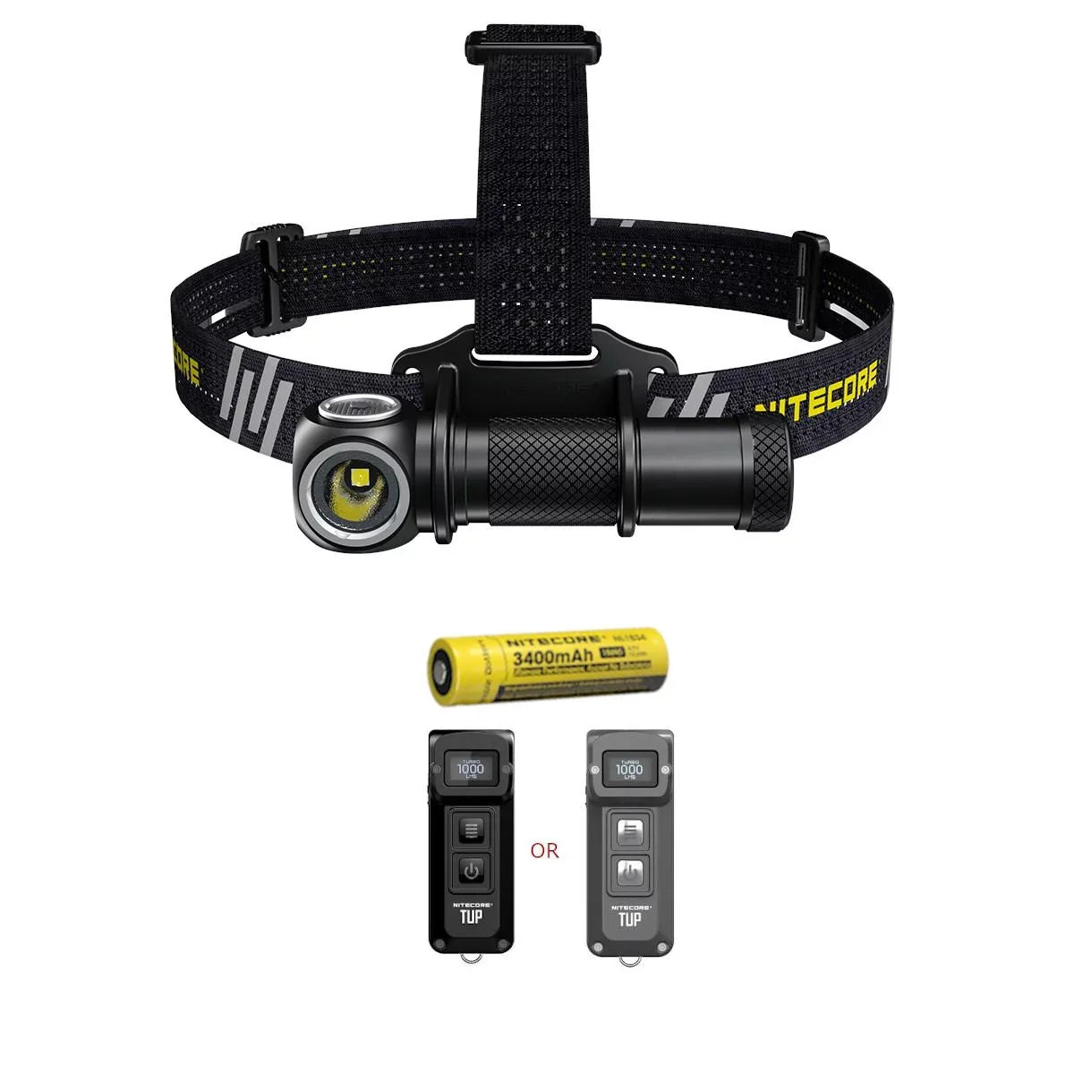 Value TUP or Nitecore Cool Intelligent Light (Black Emitter Rechargeable Dual and White) Gray) UT32 Headlamp-(5700K, 1XNL1834 with White)-(3000K, Battery Pocket Bundle: Warm