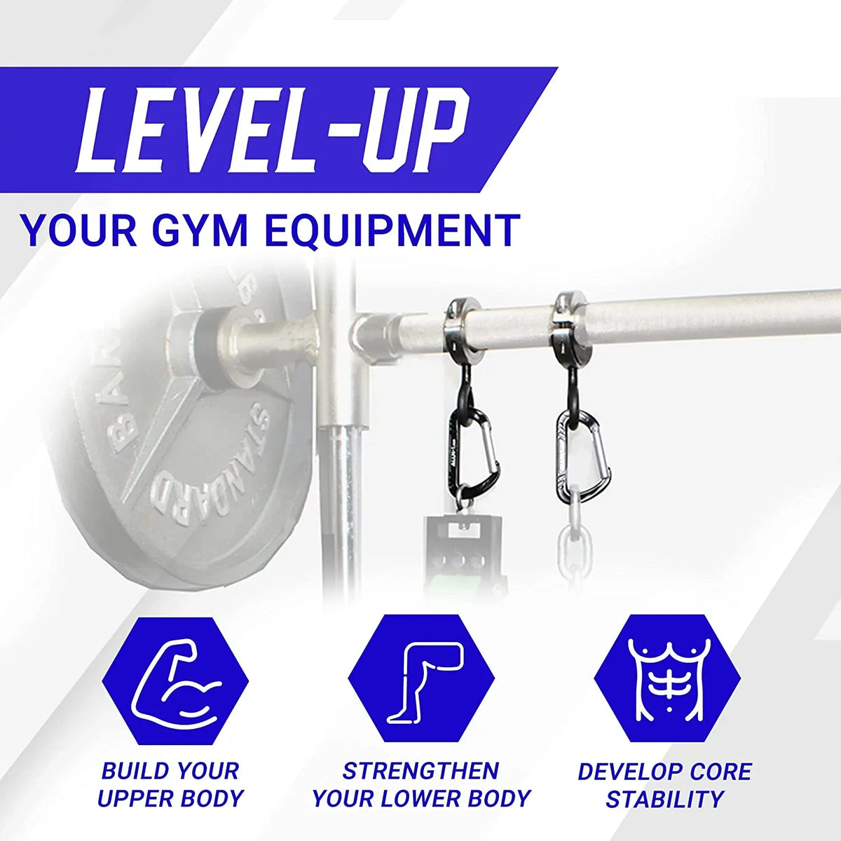 EASY ChainBeast, Chains and Resistance to ALLN-1 Bands F2 for Innovative Barbell Resistance Weight Attach