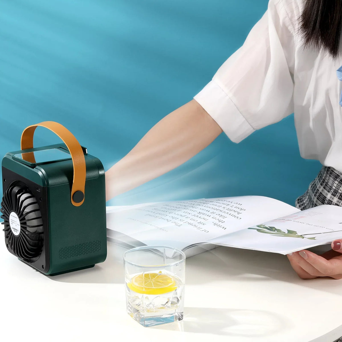 Portable Fan, Phone Fan in with Adjustable 3 Cooling Humidifier and Air mirror Fan with 1 for Speeds Home Desk Personal vanity Air Cooler holder USB Desktop 4 and Office,Bedroom,Car Comvin Fan,Quiet