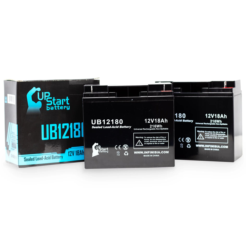 Battery Universal Lead 2x AGM, Sealed Acid Replacement SLA) Battery / (12V, Portalac Compatible 18Ah, - GS T4 18000mAh, Pack PX12180 - UB12180 Terminal,