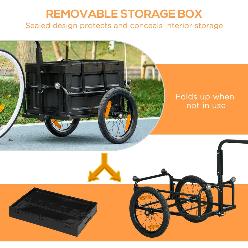 with Aosom Bottom Bike Trailer Storage Removable Wagon Box, No