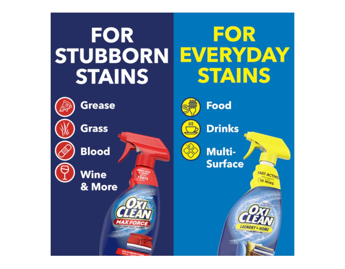 12 Oz Laundry 60 OxiClean Total Stain oz Refill 48 Max Force Bottle Oz Remover fl + Spray, Fl Fl Kit