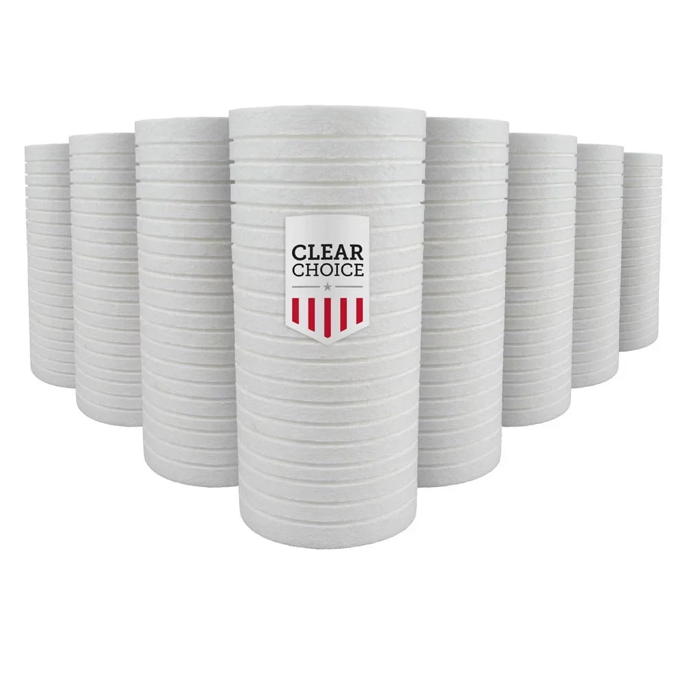 Micron DGD-5005, 8-Pk Choice x Filter 10 System inch Sediment Filter RO DEV9108-44 Water Clear 9108-44 10 Cartridge 4.50" Replacement Water WHKF-GD25BB, 1
