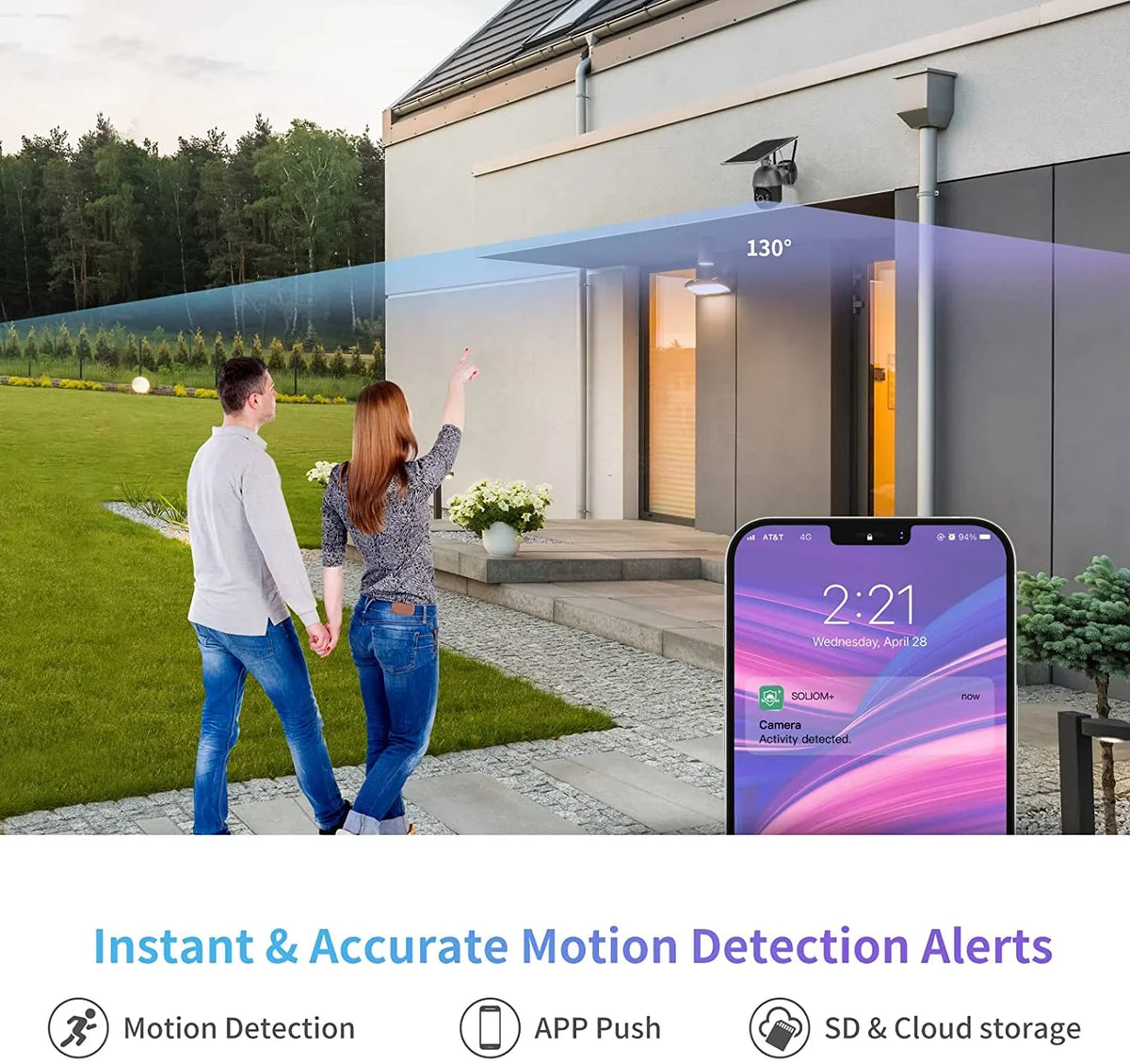 Tilt Spotlight,1080P Outdoor Camera Batteries,S600-4G 3G/4G Soliom Wireless,Pan 360°View Motion,No Wifi,Rechargeable LTE HD,PIR Security