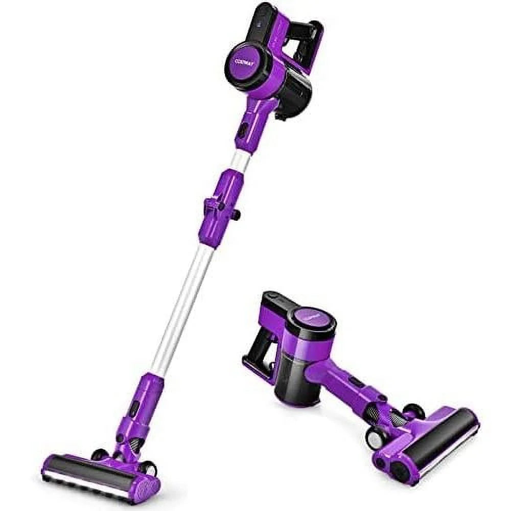 Vacuum For 3-In-1 (Purple) Cleaner, & Lightweight Cordless Floor Battery, Rechargeable Stick Hair, 45-Minute & Car, Wall-Mounted Vacuum Handheld Carpet Runtime With 2000Mah Hard Pet Vacuum