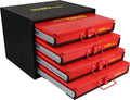 QCAI includes Small Hardware, 4-Drawer 2500-pieces Hardware Organizer black/red 90-806