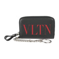 zipper round Garavani leather case key black purse red ring Pre-Owned TY2P0P24LVN metal with (Like fittings coin Valentino silver New)