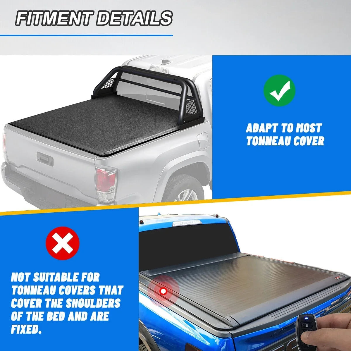 Ranger Bar Chase 62.9-74.7" Ford Bed Truck For Sport Fit Bar 2019-2023 Roll Rack Adjustable