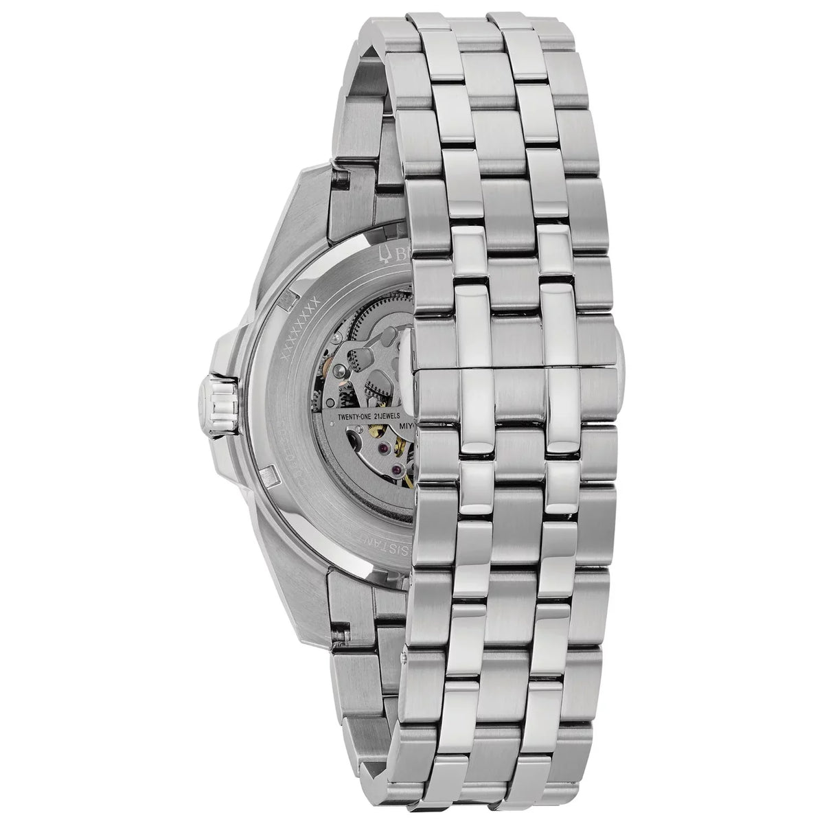 Stainless Men's Silver Watch Bulova 96A187 Steel Bracelet Dial Skeleton Automatic