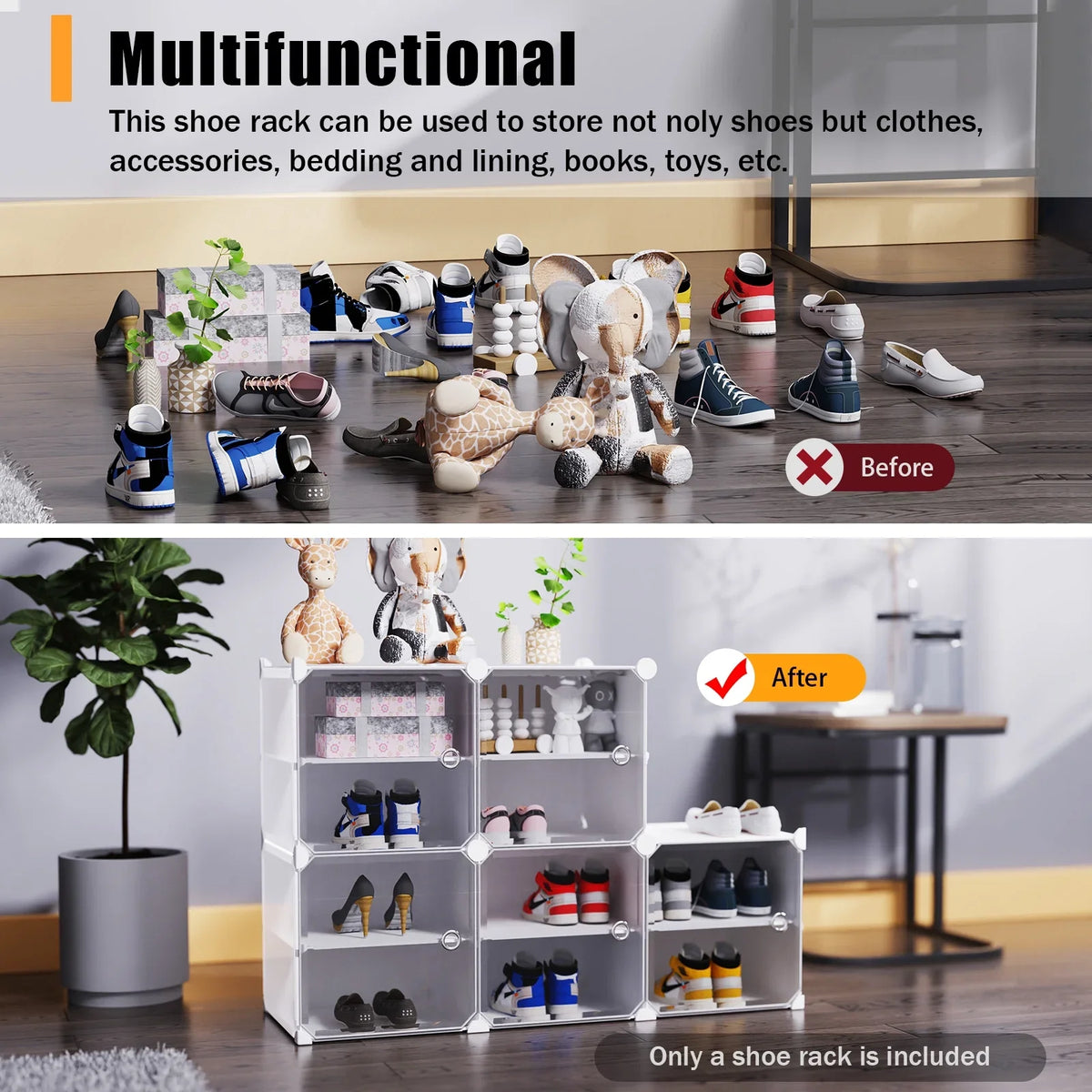 Entryway Stand 96 for Pairs Shelf 12 Storage Cabinet White Plastic Modular Shoe Shoe 48 Cubes Rack Closet Tiers Bedroom Boxes, Tower Shoe Organizer Hallway Storage