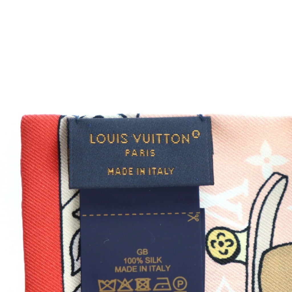 Vuitton LOUIS Monogram Ribbon (Like Rose Hide Multicolor Vivienne Scarf M77780 New) VUITTON Seek Bandeau and Silk Pre-Owned