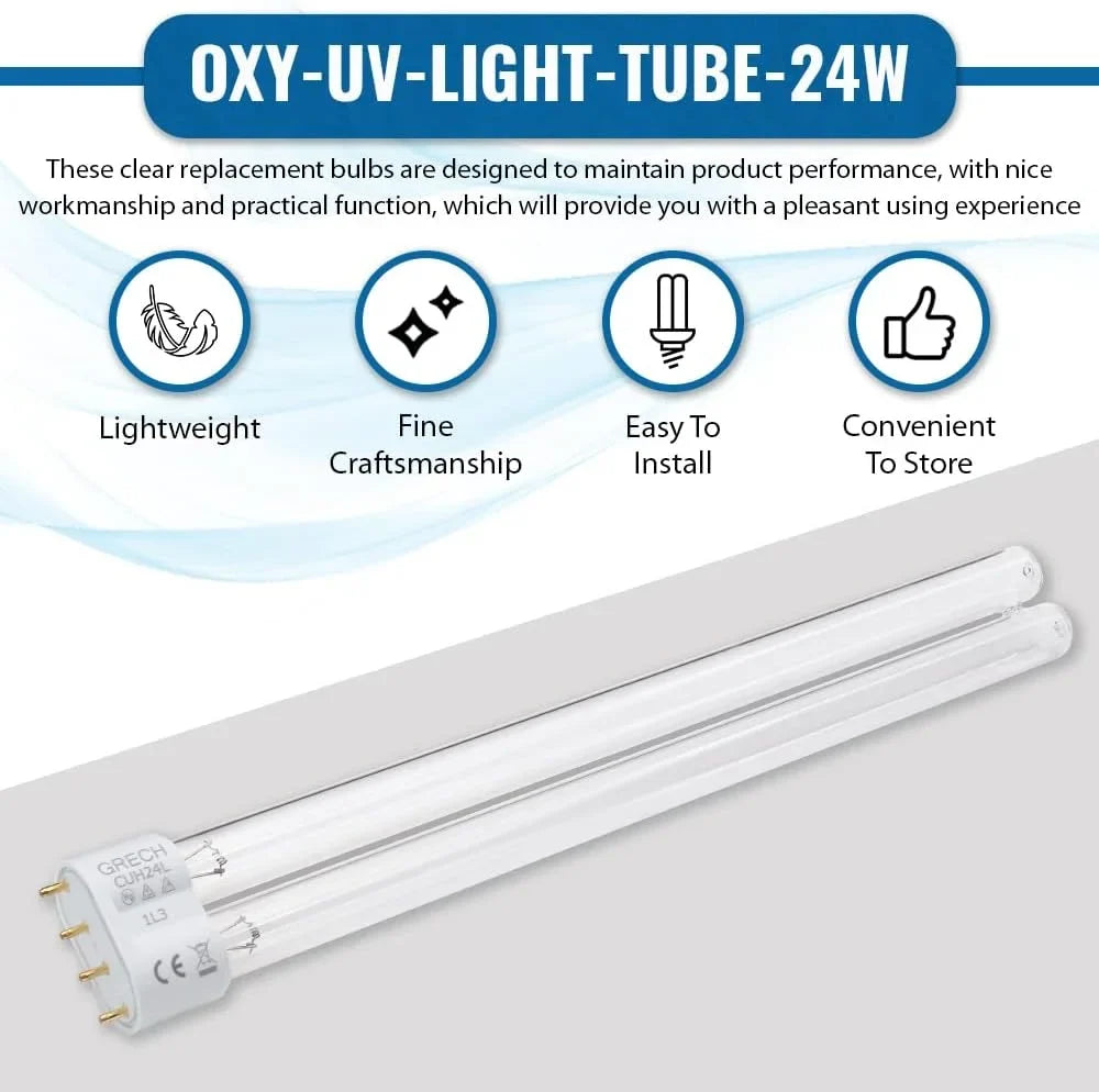 To Koi Fish Pin Pond Replacement Lamp / Light Ultraviole CUV-324 Filter 24W CUV-624 Base 2G11-4 Compatible UV For Aquarium Clarifier