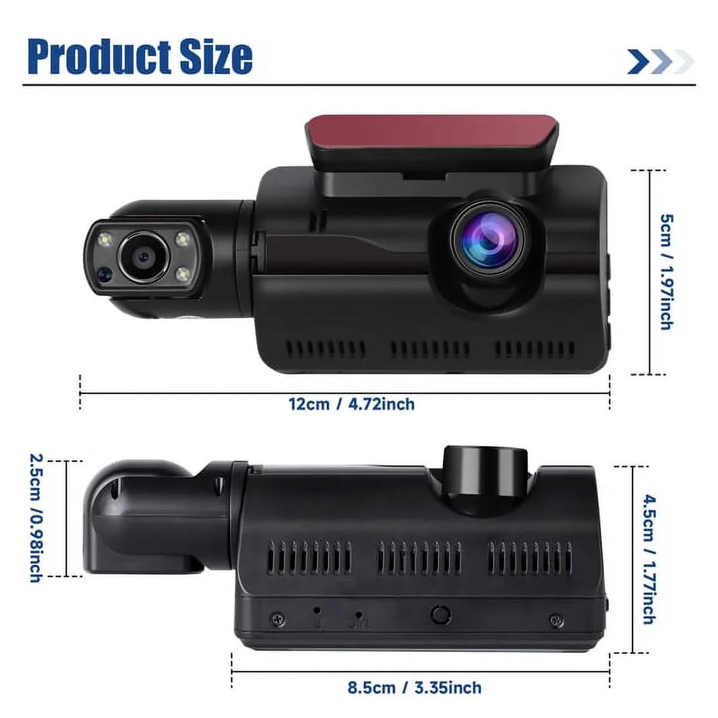 Angle, 1080P and SYTHERS Camera 170° Dash G-Sensor Wide Front Dash Night Cam Loop Rear, Recording, Vision