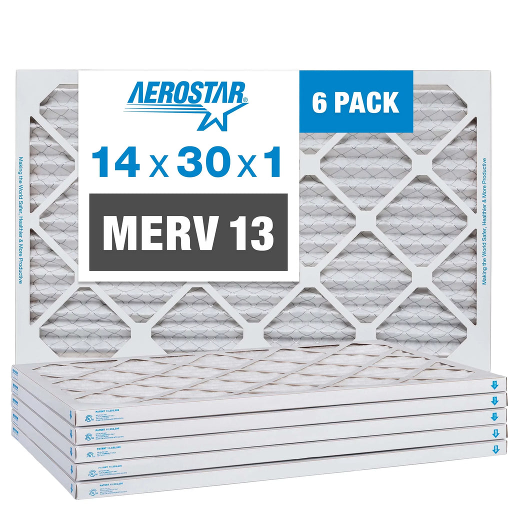 Furnace Filter, 13 6 Filter, 14x30x1 Aerostar Pack Air MERV Air AC Pleated