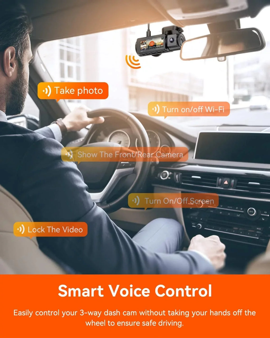Card Dash Included) | WiFi Pro GPS + 4K + 3 N4 Channel 1080P Cam 4K (Memory Vantrue 1080P Not
