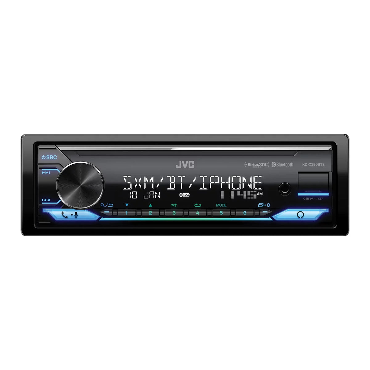KD-X380BTS Bluetooth, Alexa Media Built-in, JVC Receiver Digital and Car Unit, In-Dash SiriusXM Single-DIN Ready with KD-X380BTS